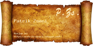 Patrik Zseni névjegykártya